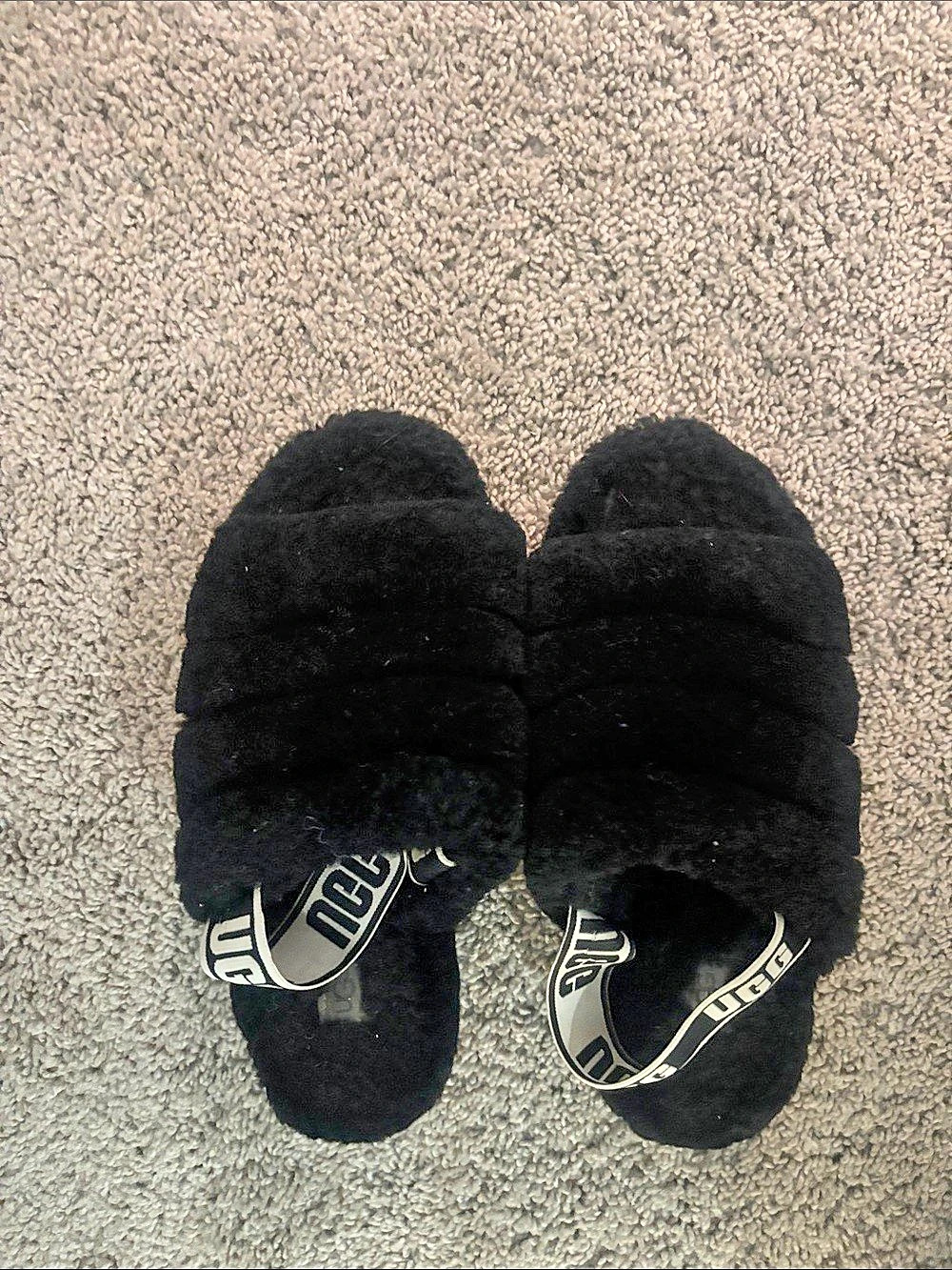 UGG Fluff Yeah Slide Black Slippers Women’s 8